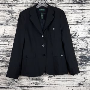 Ralph Lauren 16 Black Suit Jacket Blazer